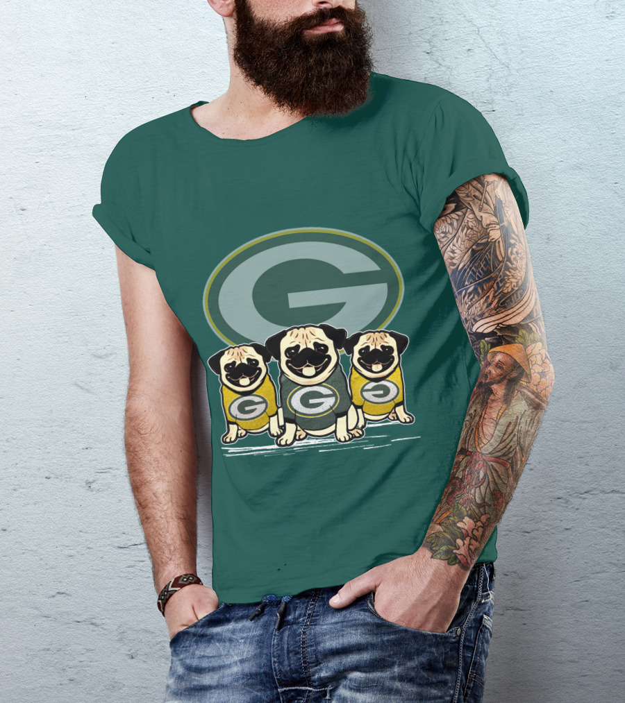 Green Bay Packers G Logo Pugs T-Shirt