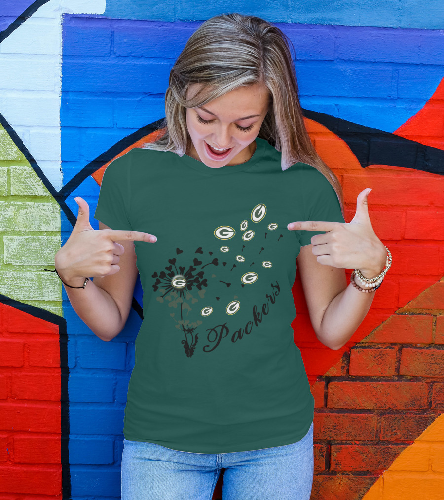 Packers Green Bay Hearts And Blossoms T-Shirt