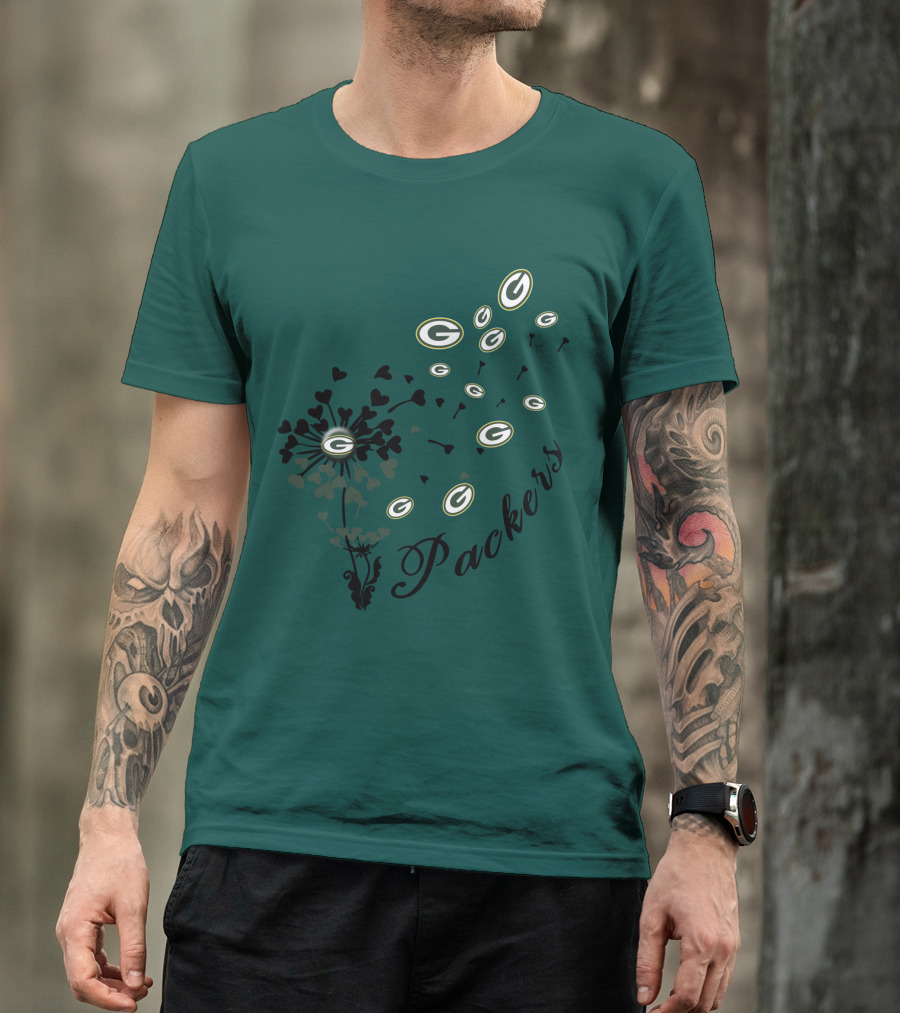 Packers Green Bay Hearts And Blossoms T-Shirt