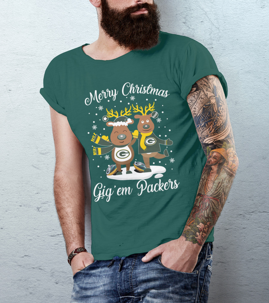 Merry Christmas Gig 'Em Green Bay Packers T-Shirt