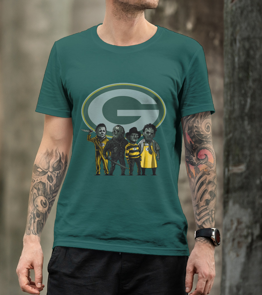Green Bay Packers Horror Icons Characters T-Shirt