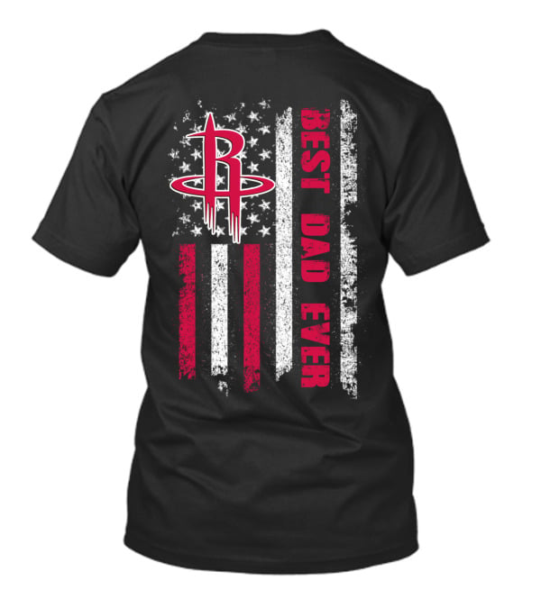 Best Dad Ever Houston Basketball Flag T-Shirt