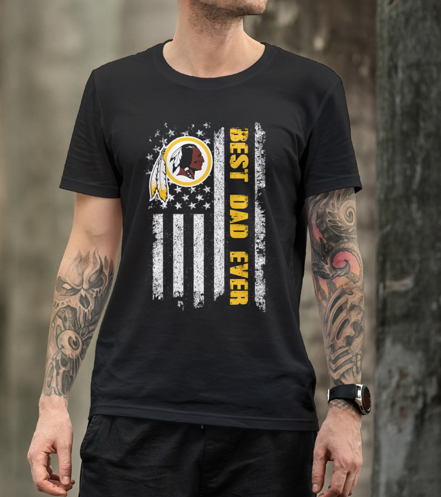 Best Dad Ever Evd 145 Washington Football Flag T-Shirt