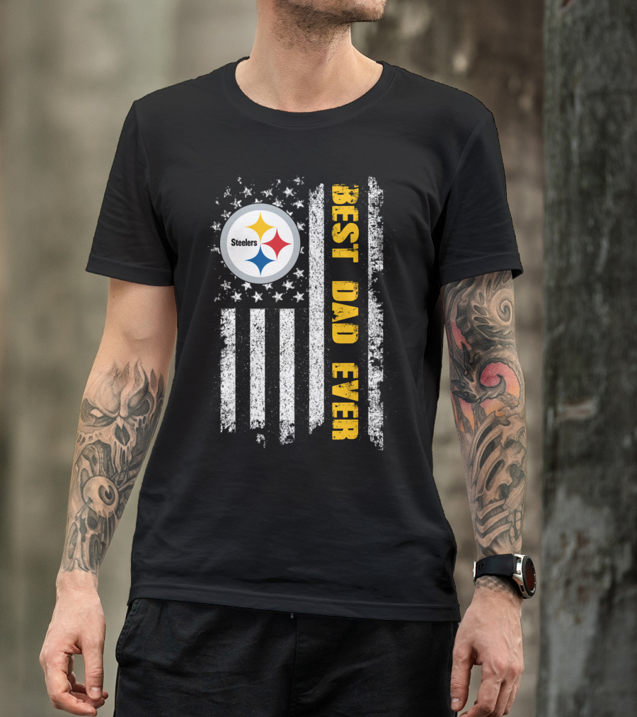 Steelers Best Dad Ever Flag T-Shirt