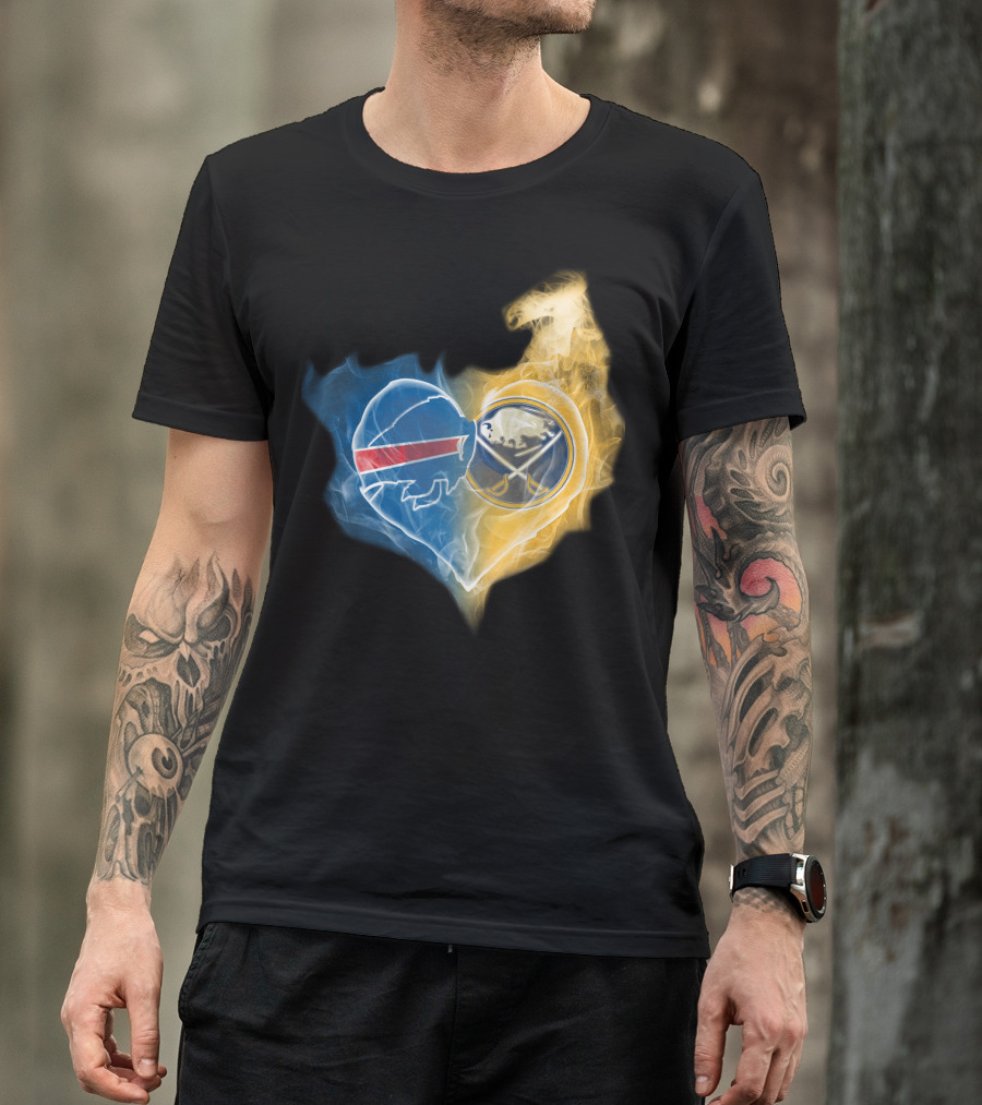 Buffalo Bills Sabres Heart Combination T-Shirt
