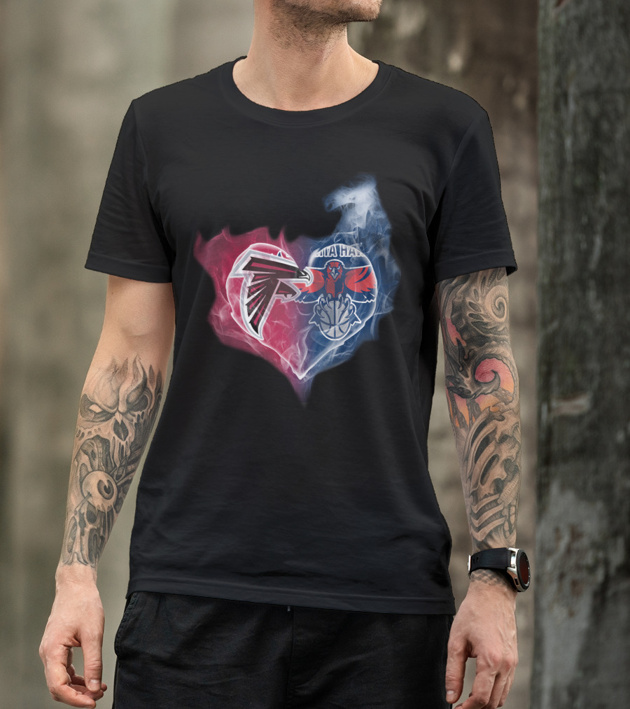 Falcons Hawks Heart Rivalry T-Shirt