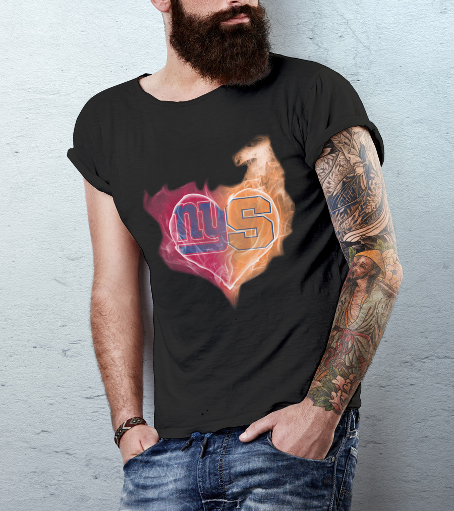 Ny Giants Syracuse Heart Fire Fusion T-Shirt