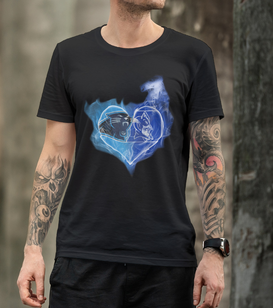 Panthers Blue Devils Heart T-Shirt