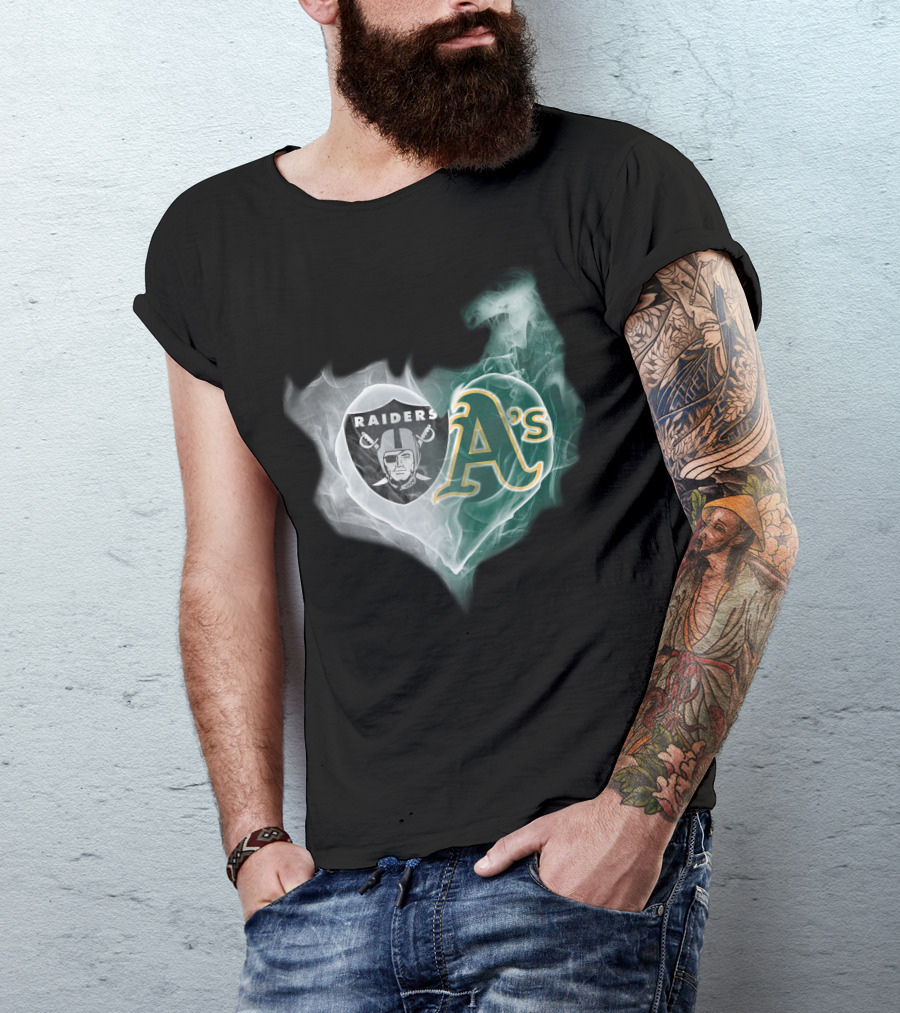 Raiders A's Heart Smoke Fusion T-Shirt