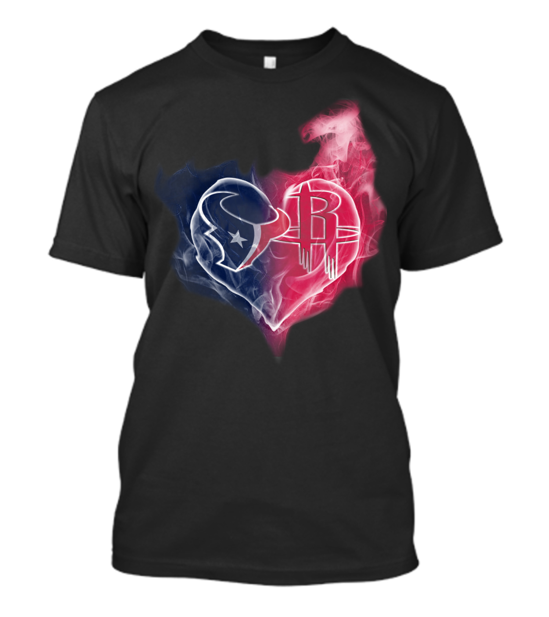 Houston Texans Rockets Heart Logo Fusion T-Shirt