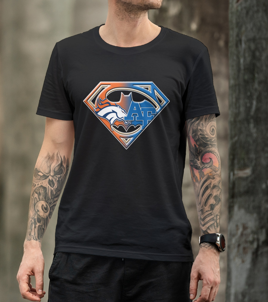 Denver Broncos Air Force Batman Superhero Shield Logo Bat 015 T-Shirt
