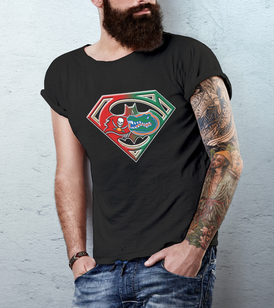 Superman Batman Tampa Bay Buccaneers Florida Gators 024 T-Shirt