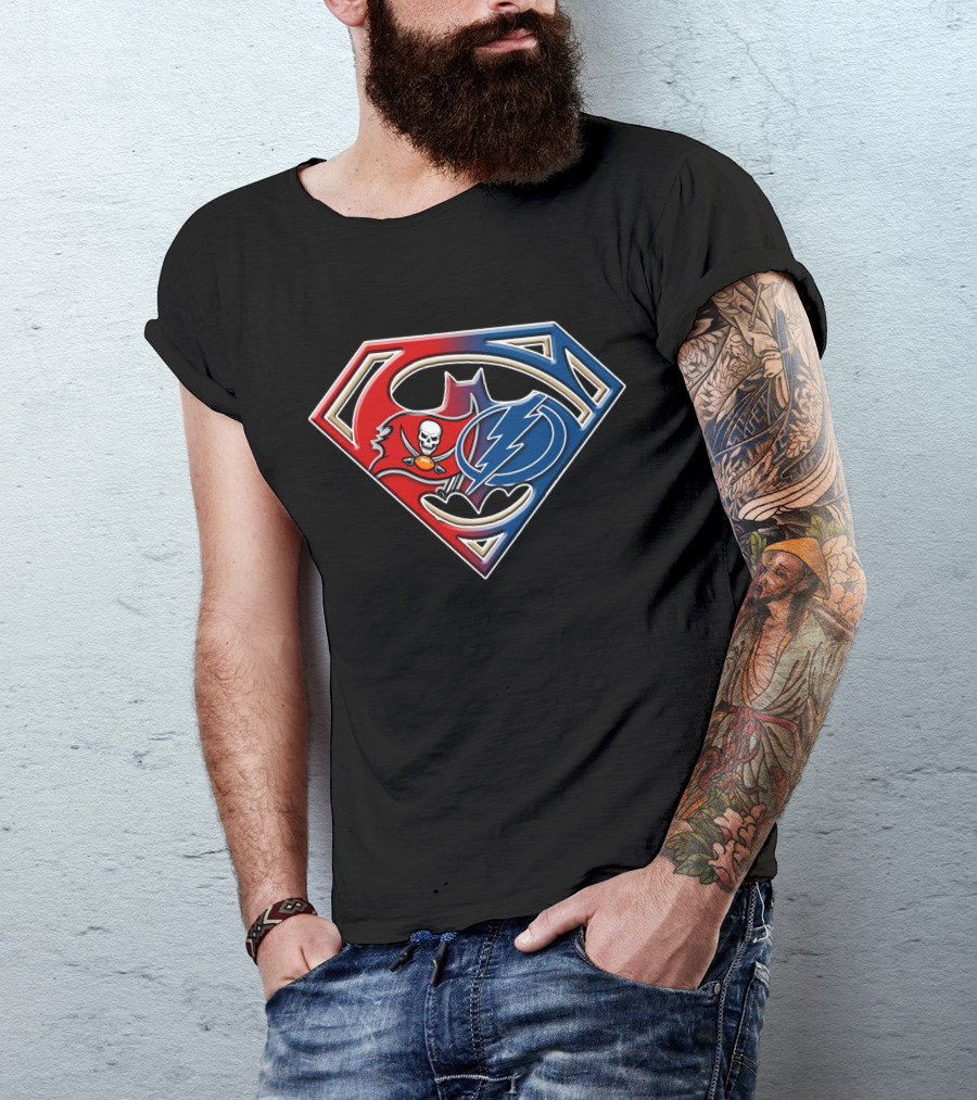 Buccaneers Lightning Superhero Logo Fusion T-Shirt