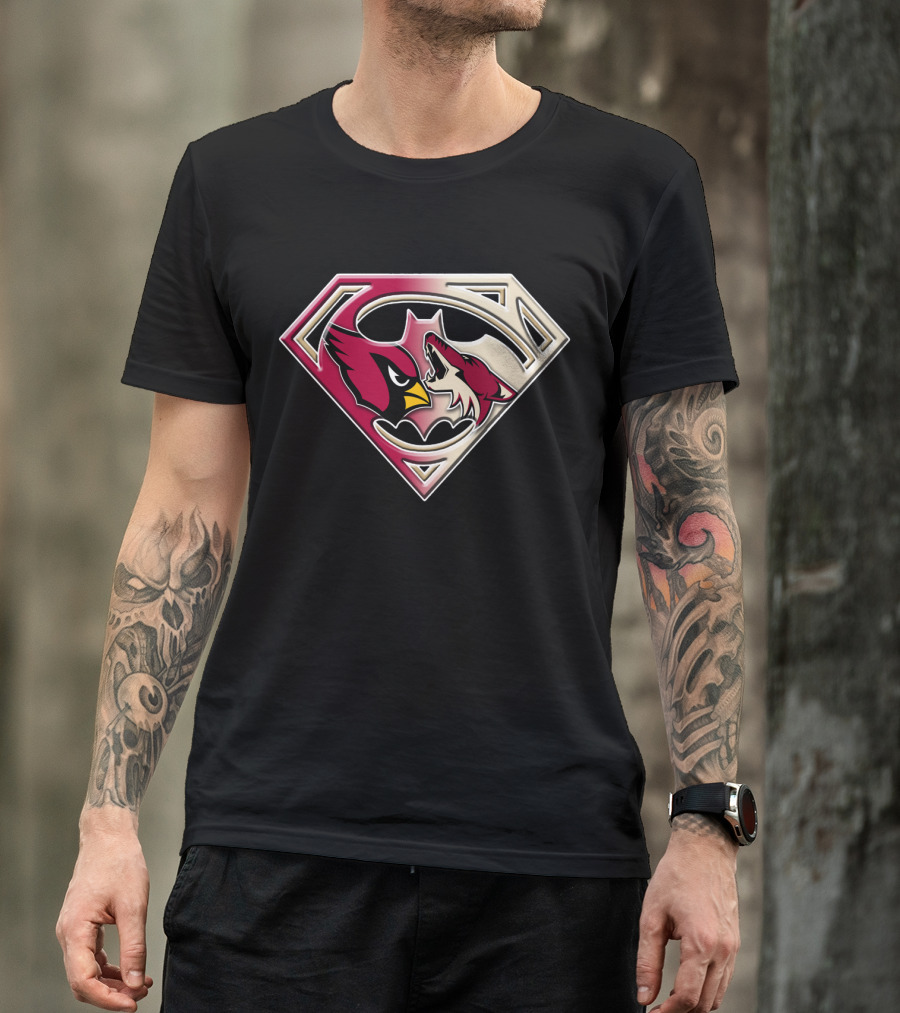 Arizona Cardinals Coyotes Superman Logo Mashup T-Shirt