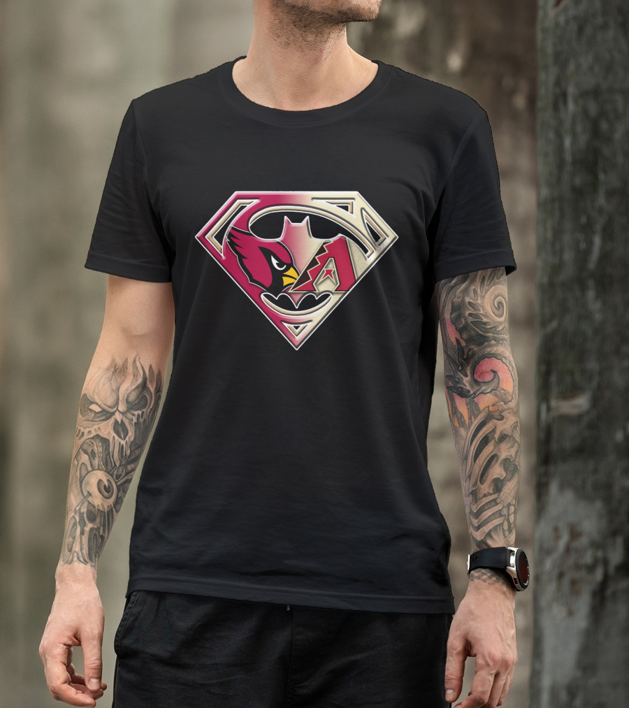 Arizona Cardinals Diamondbacks Superman Logo Fusion T-Shirt