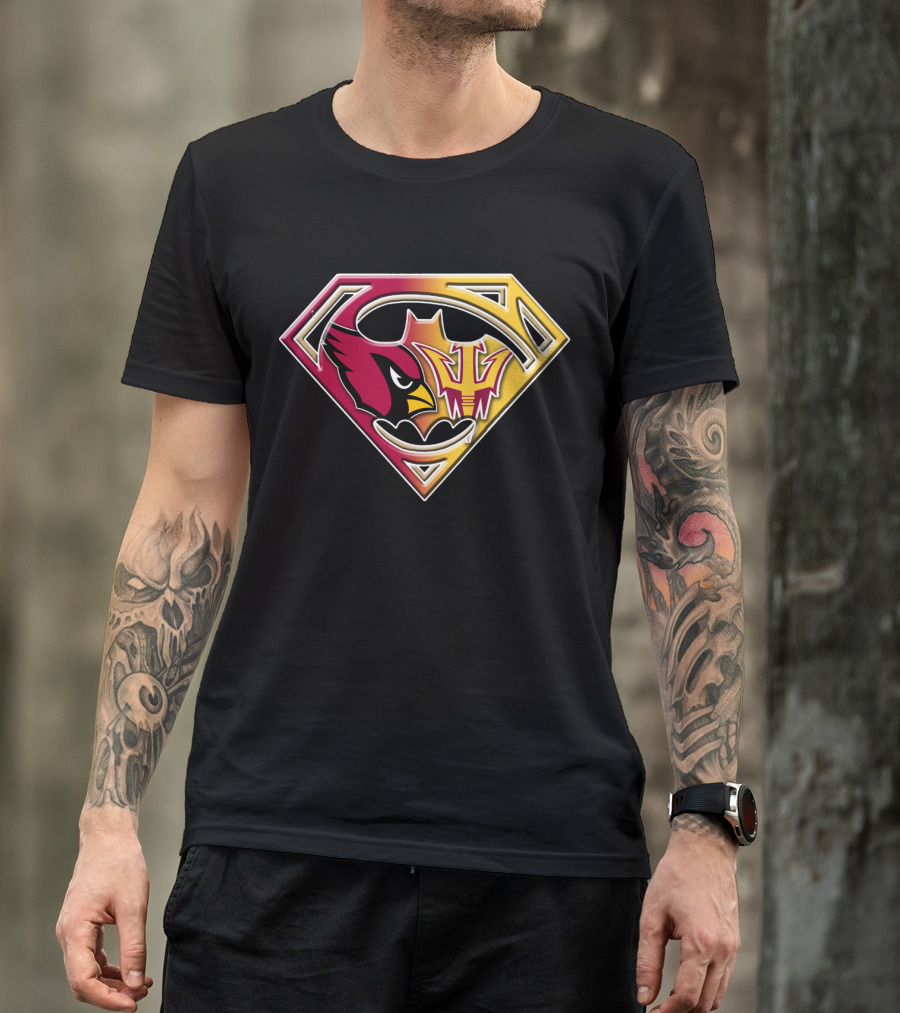 Arizona Cardinals Asu Sun Devils Superman Logo Fusion Bat 030 T-Shirt