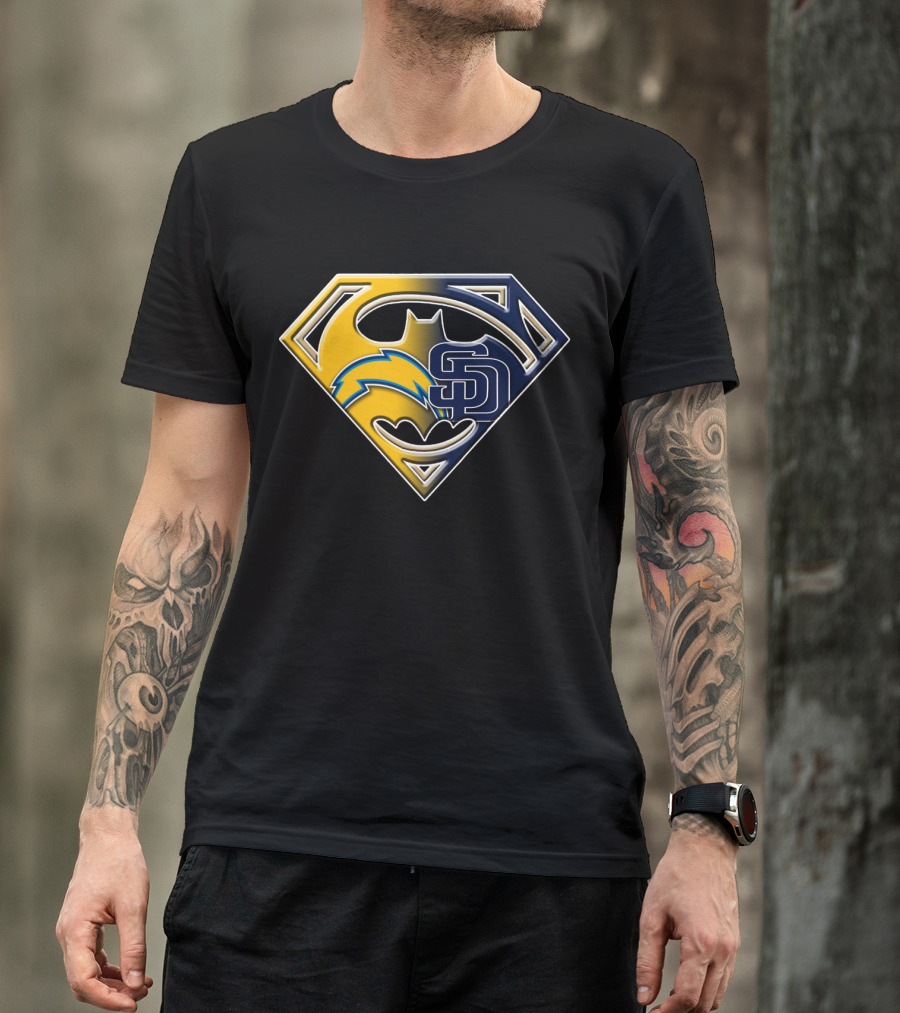 San Diego Chargers Padres Superman Batman T-Shirt