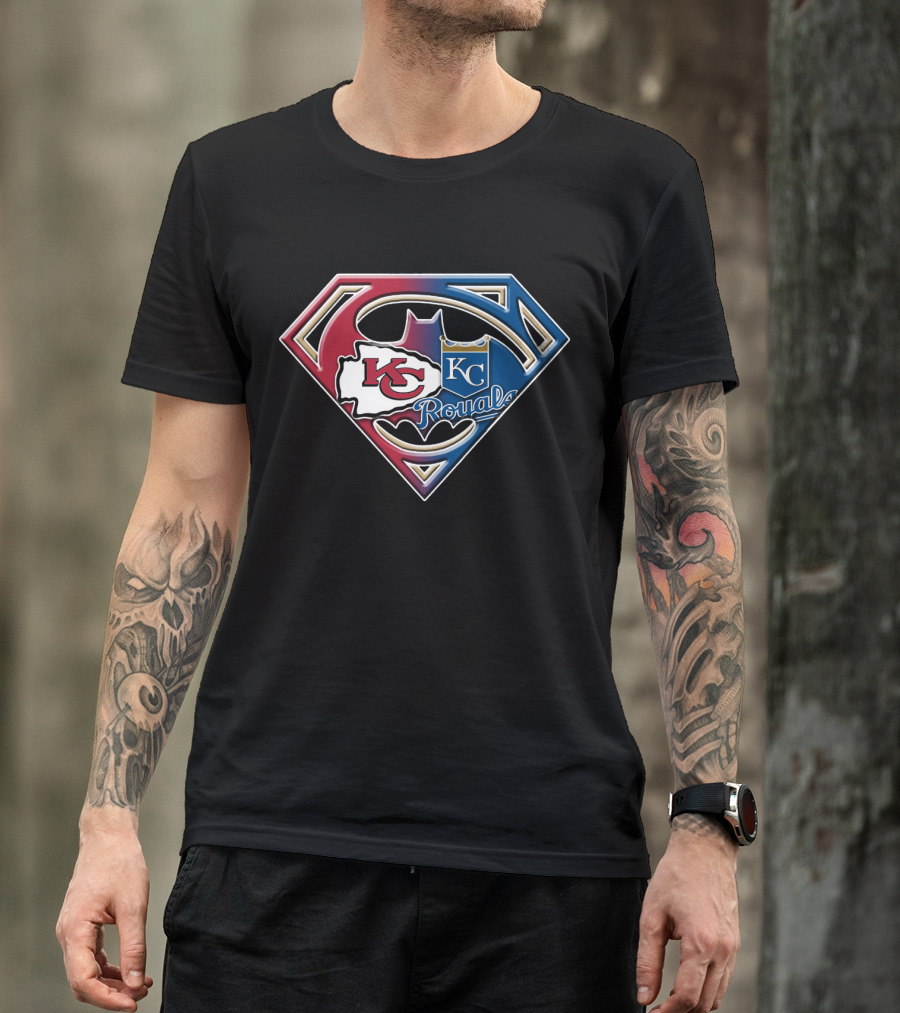 Kc Chiefs Royals Batman Superman Logo Bat 037 T-Shirt