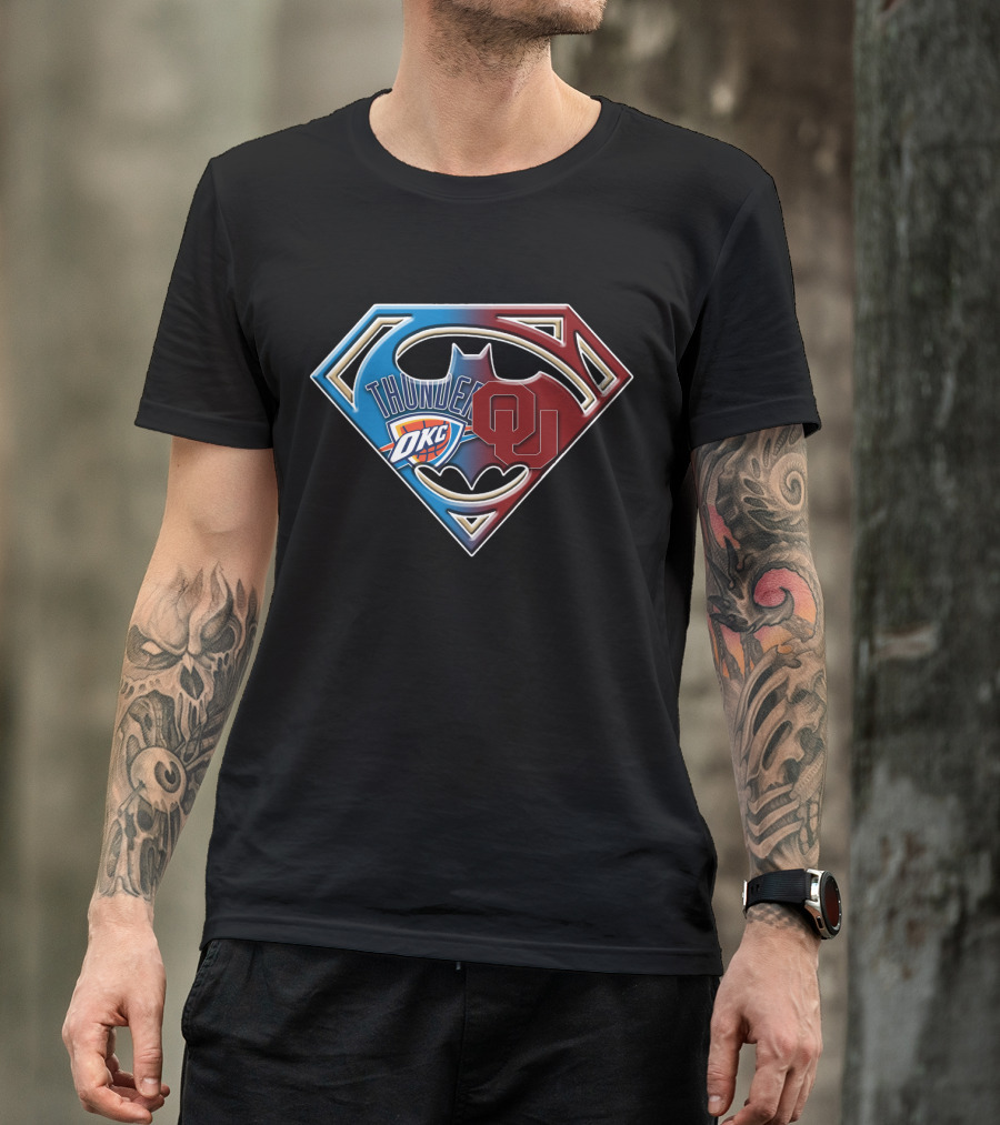Thunder Okc Ou Superman Batman T-Shirt