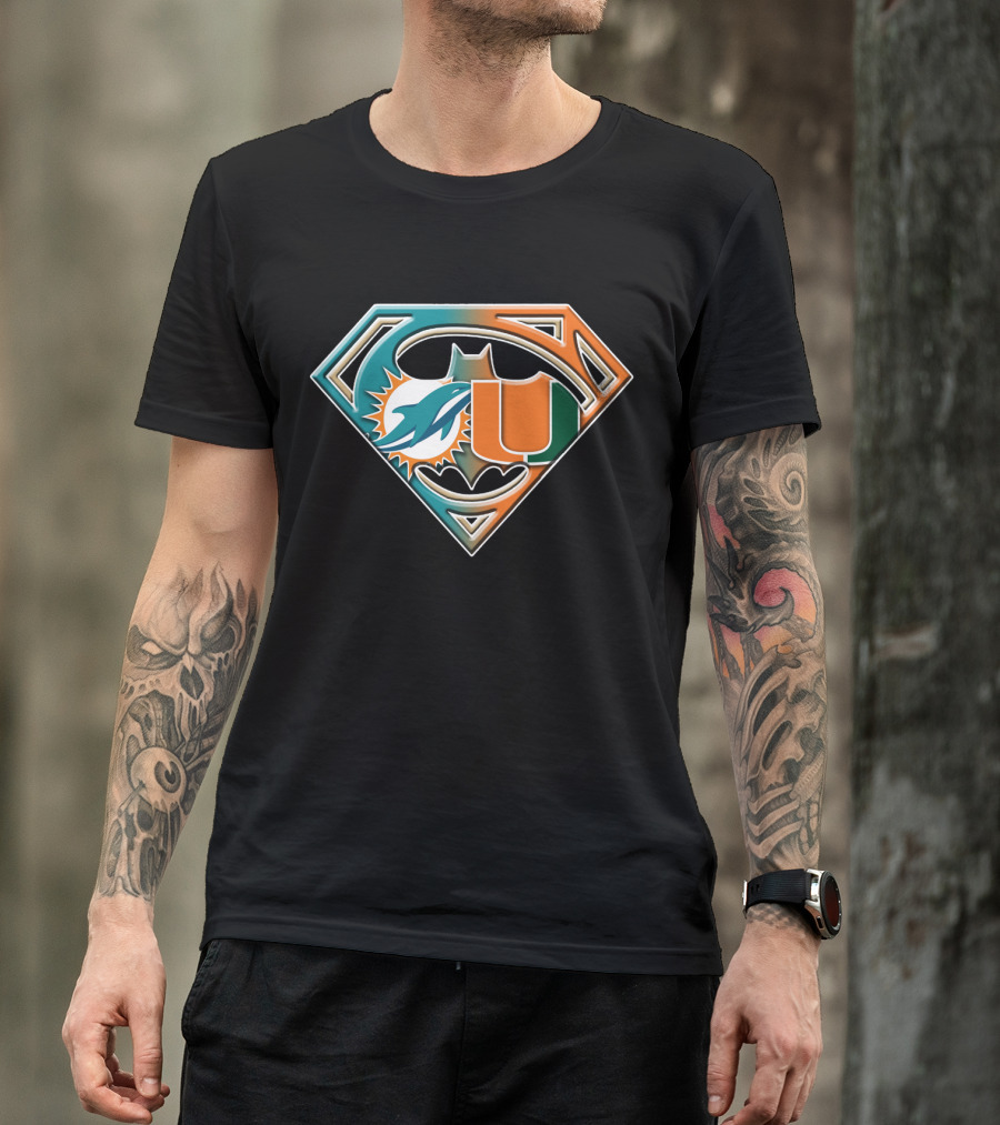 Superman Miami Dolphins University Batman Logo Bat 054 T-Shirt