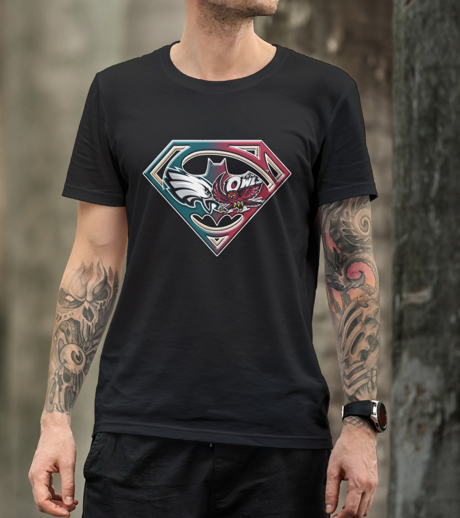 Superman Shield With Owl And Batman Wings Bat 060 T-Shirt