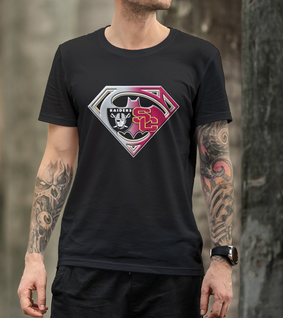 Raiders Sc Batman Superman Mashup Bat 099 T-Shirt