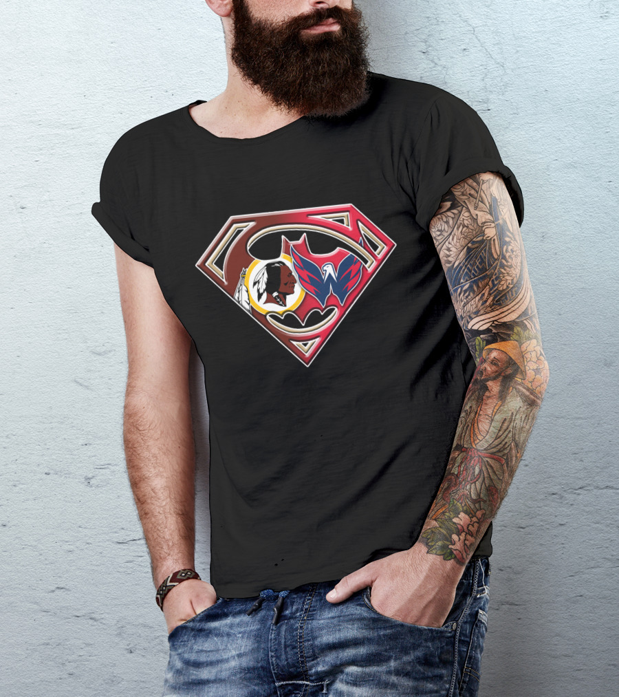 Washington Super Logo Redskins Capitals Crossover T-Shirt