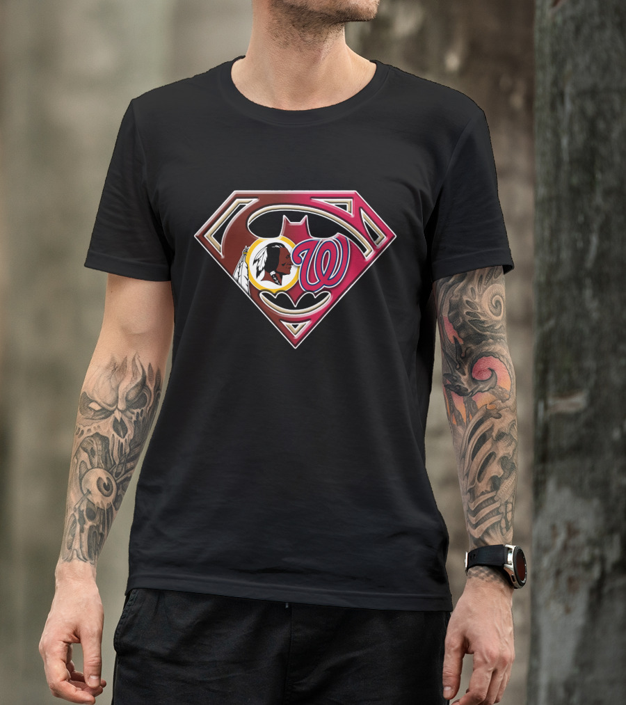 Superhero Washington Logo Redskins Nationals Fusion T-Shirt