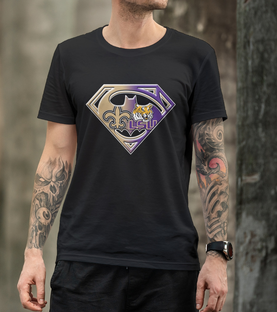 Lsu Tigers New Orleans Saints Superhero T-Shirt