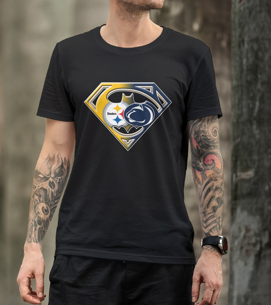 Steelers Penn State Batman Superman Logo Fusion Bat 113 T-Shirt