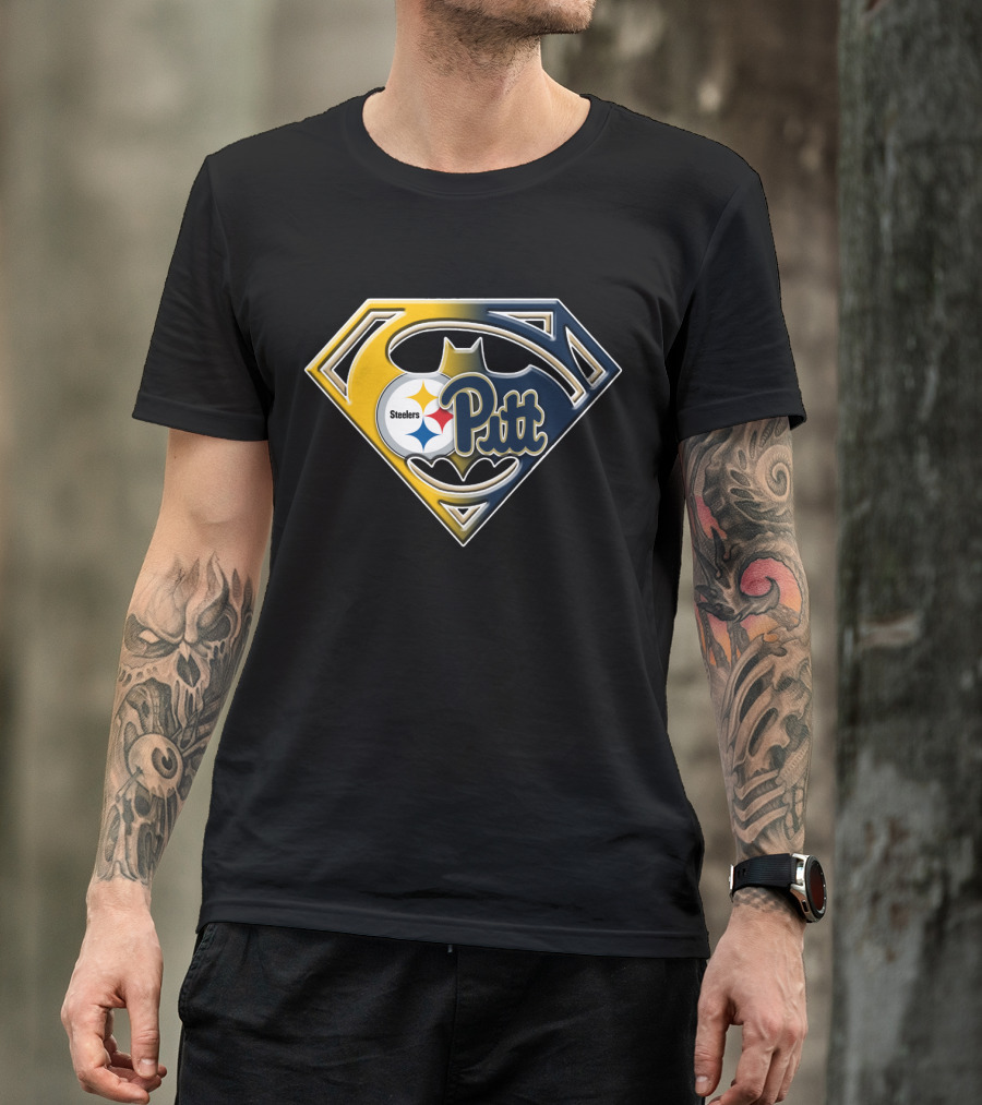 Steelers Pitt Bat Emblem Superhero Fusion T-Shirt
