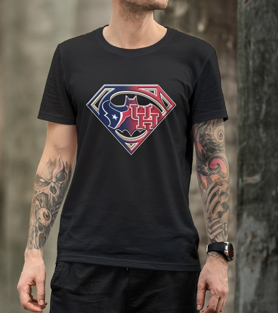 Houston Texans Uh Batman Superman Logo Bat 118 T-Shirt