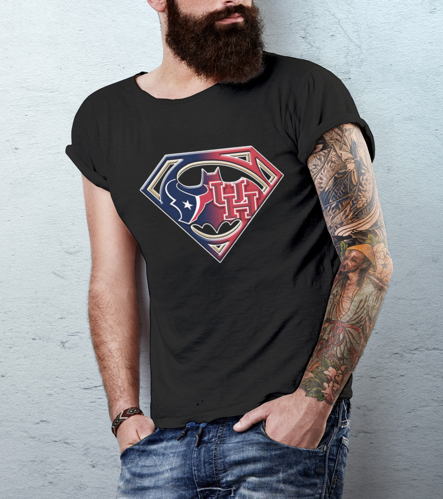 Houston Texans Uh Batman Superman Logo Bat 118 T-Shirt
