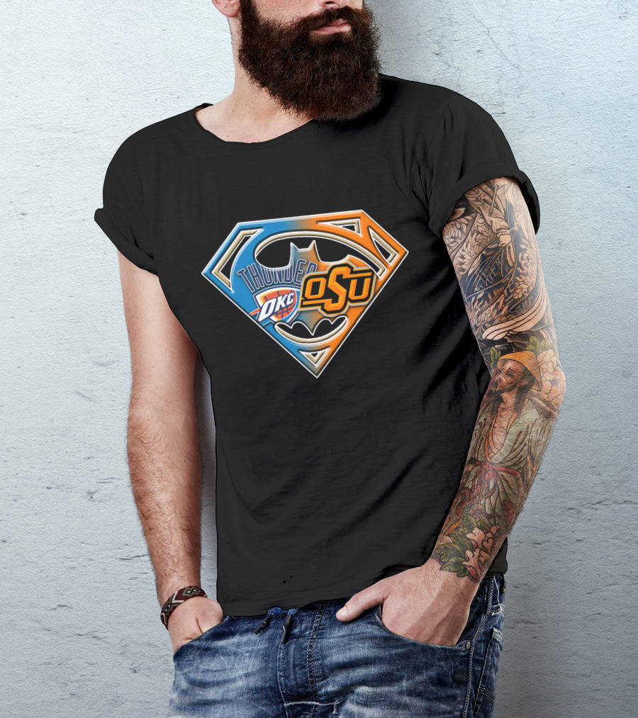 Thunder Okc Osu Bat 127 Superhero T-Shirt