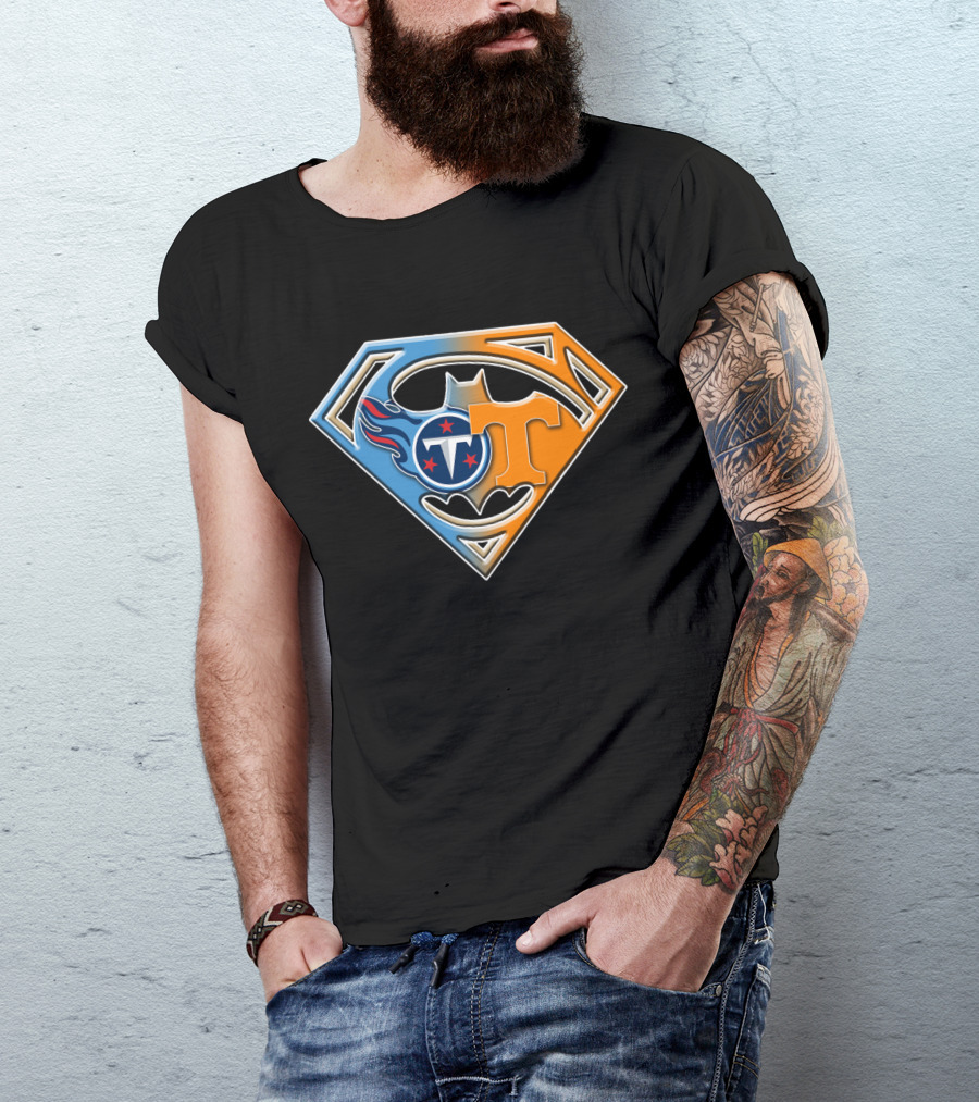 Tennessee Titans Volunteers Superman Batman T-Shirt