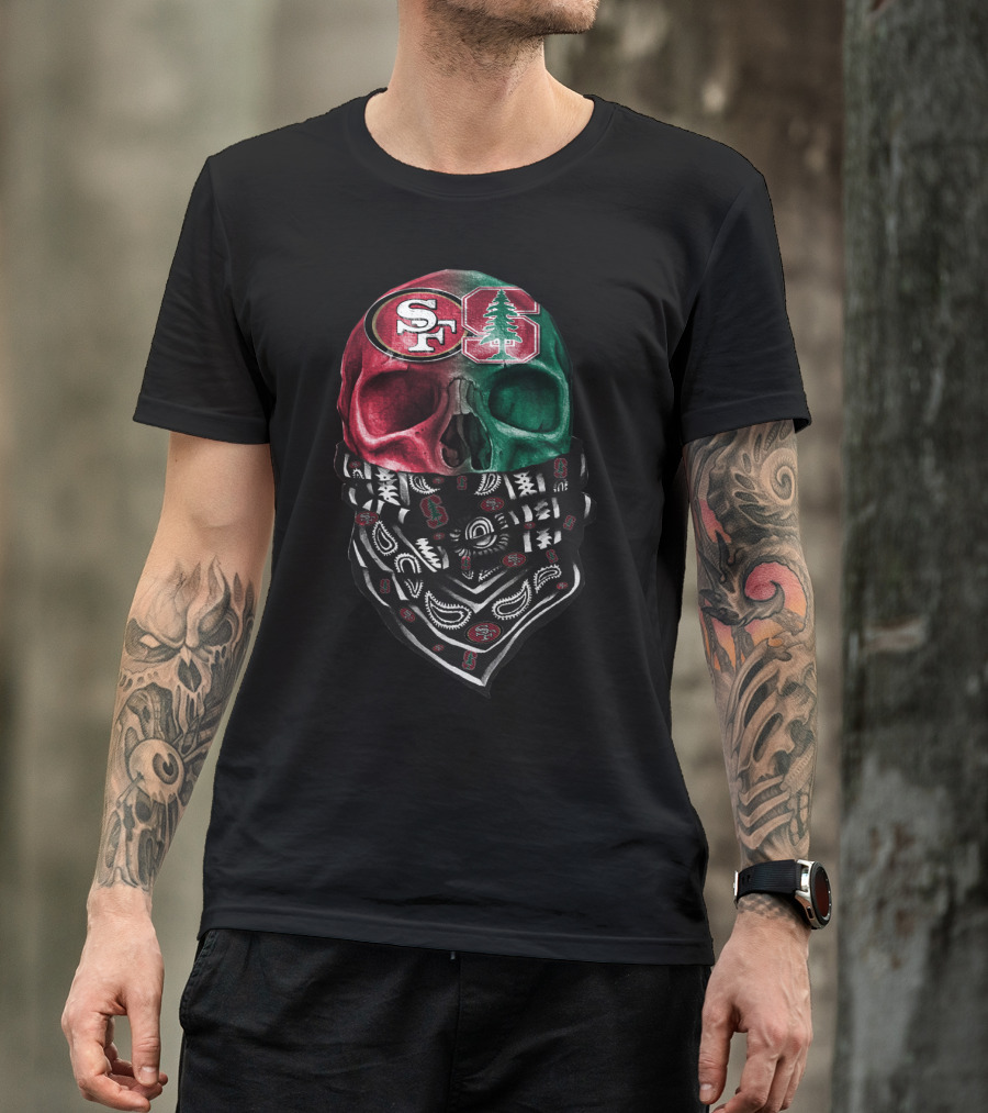 San Francisco 49ers Stanford University Skull Bandana T-Shirt