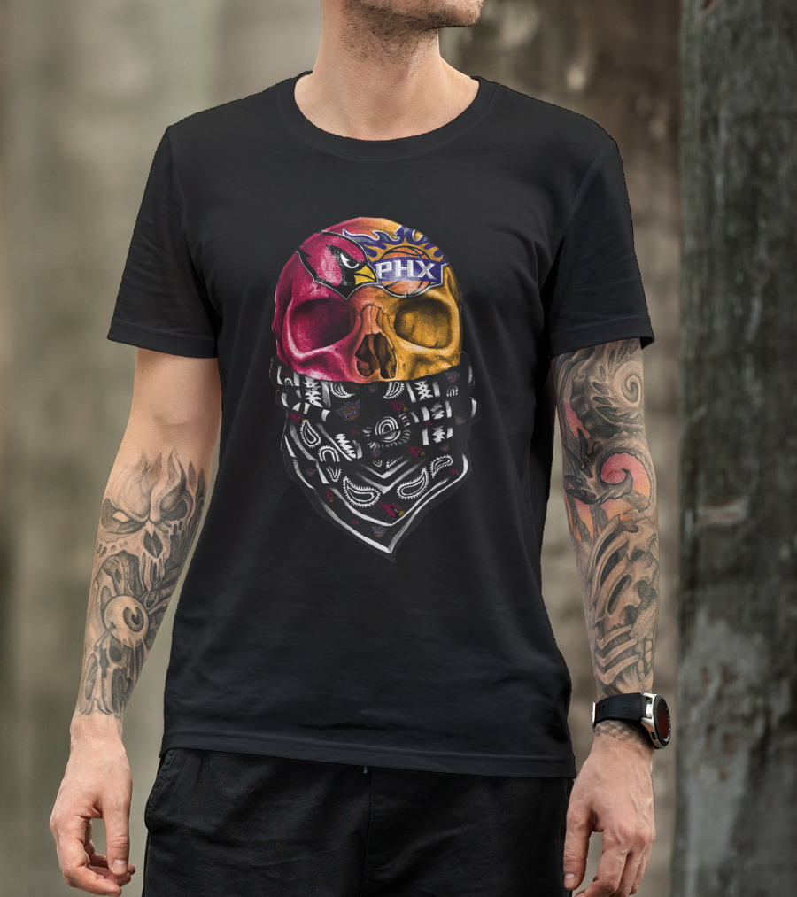 Cardinals Suns Bandana Skull T-Shirt