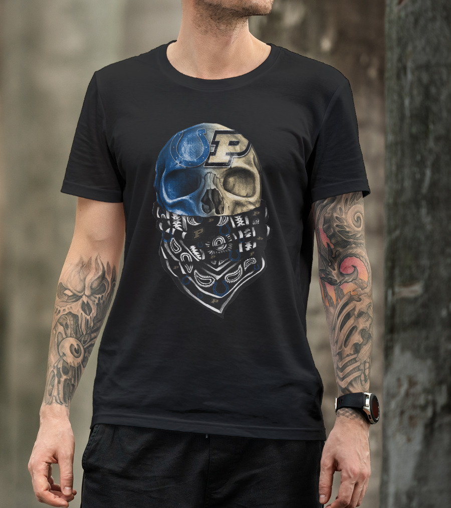Colts Purdue Skull Bandana T-Shirt