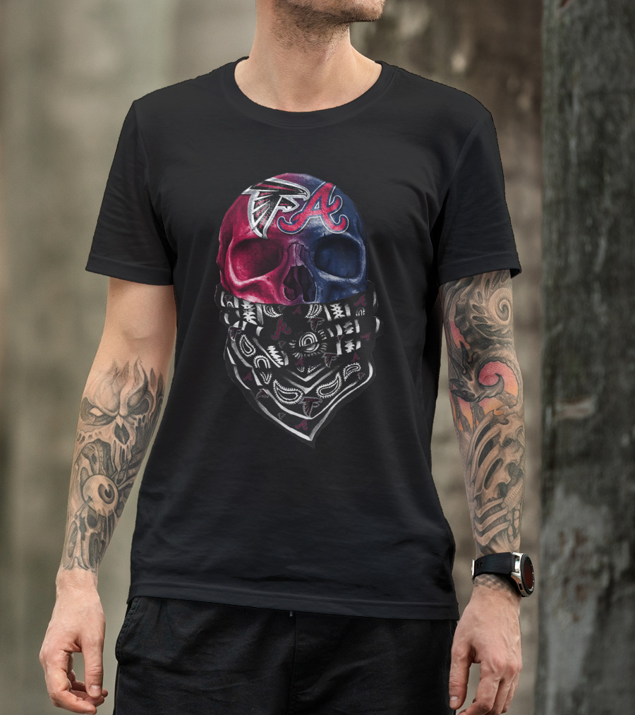 Sku 059 Atlanta Falcons Braves Skull Bandana T-Shirt