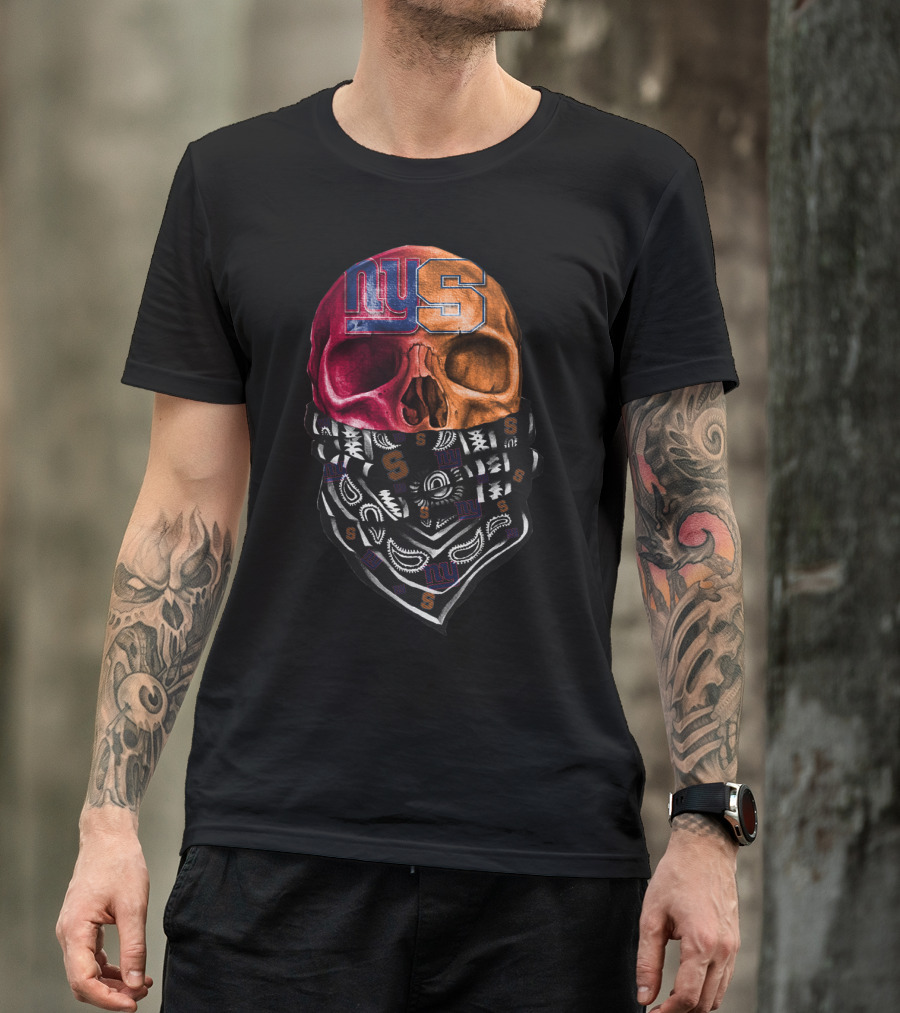 Ny Giants Syracuse Skull Bandana T-Shirt