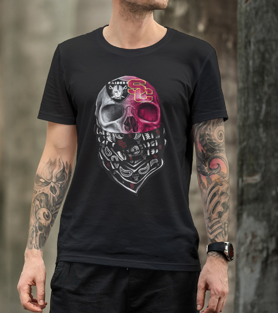 Raiders Usc Skull Bandana T-Shirt