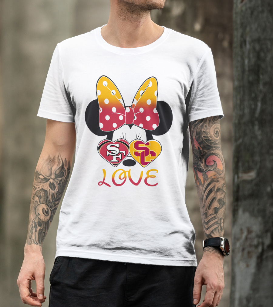 Sf Sc Love Minnie Mouse Bow And Hearts T-Shirt