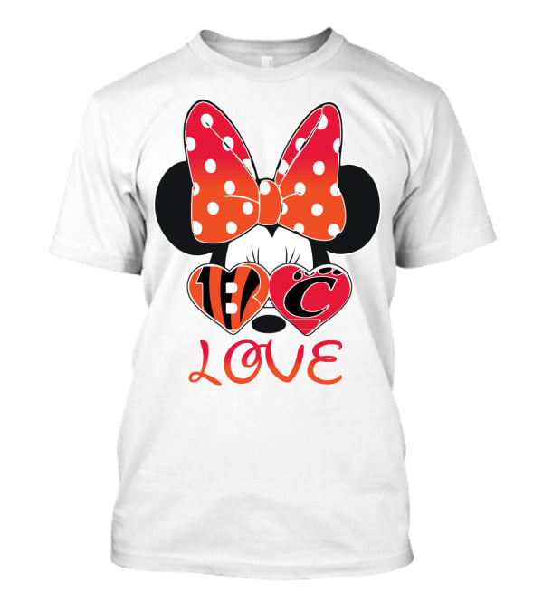 Love Minnie Polka Dot Bow C And B Stripes Hearts T-Shirt
