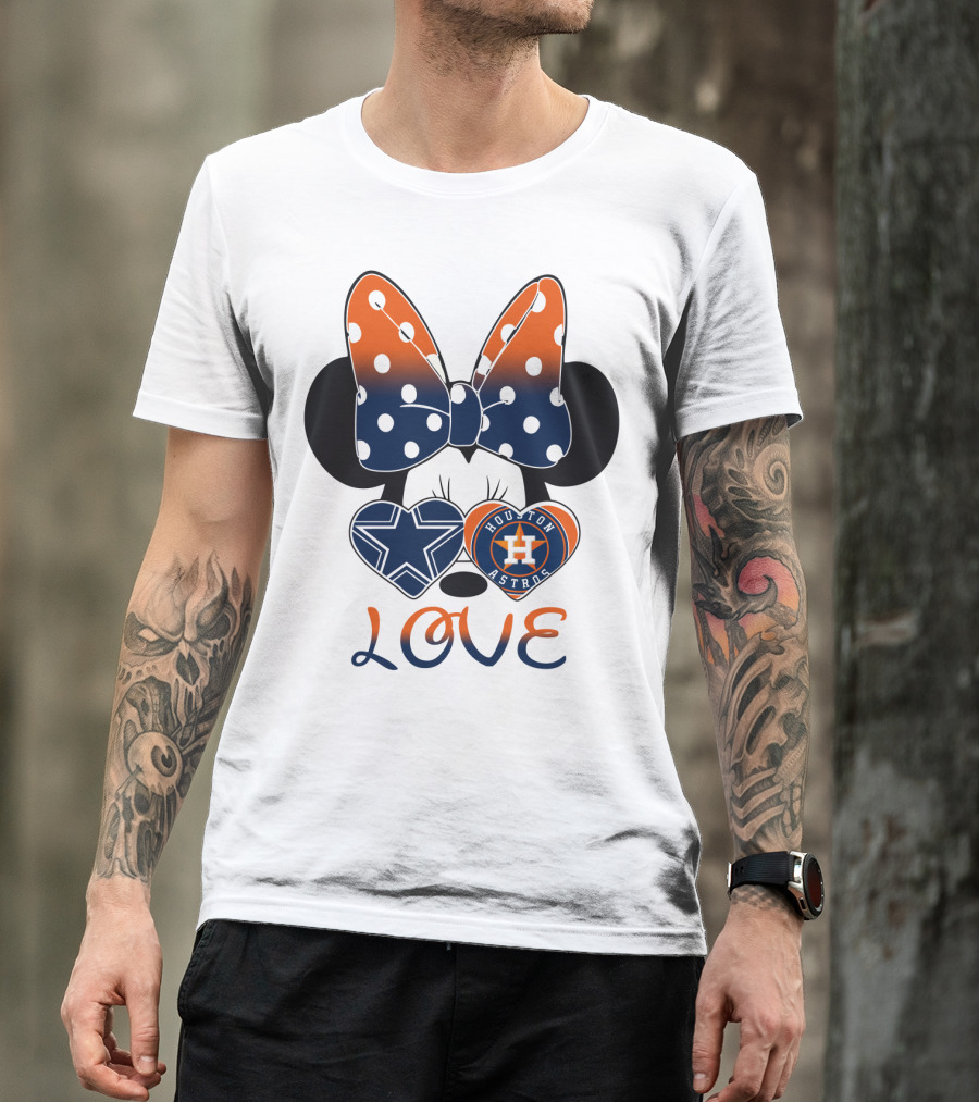 Mic 046 Houston Astros Dallas Cowboys Minnie Love T-Shirt