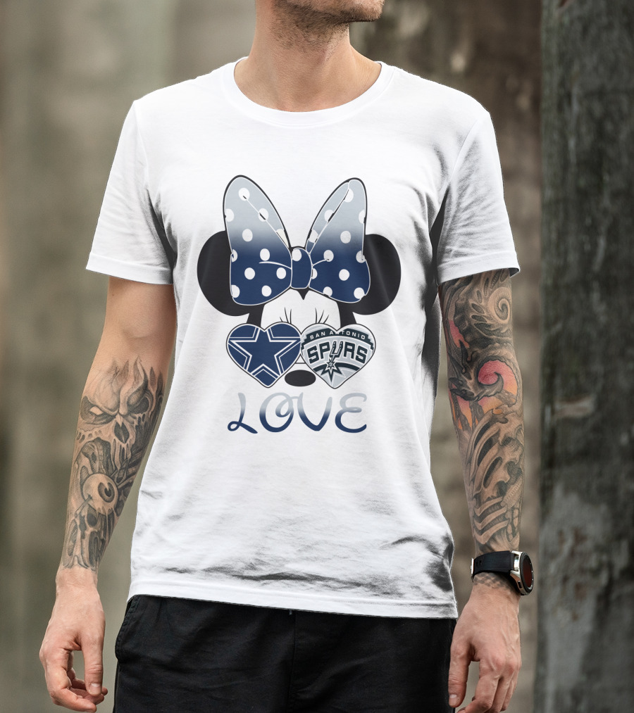 Love Cowgirl Minnie Dallas Cowboys San Antonio Spurs T-Shirt