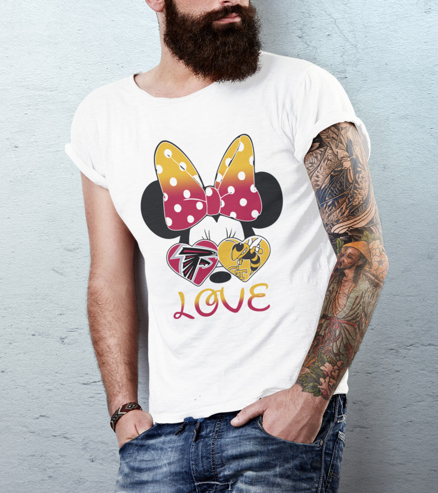 Falcons Georgia Tech Love Minnie Bow T-Shirt