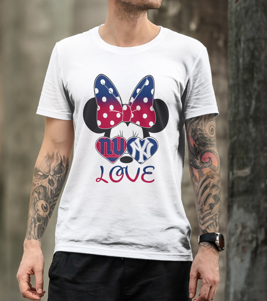 Mic 066 Minnie Bow Giants Yankees Love T-Shirt