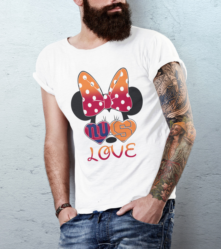 Ny Giants Syracuse Love Minnie Mouse Bow Hearts T-Shirt