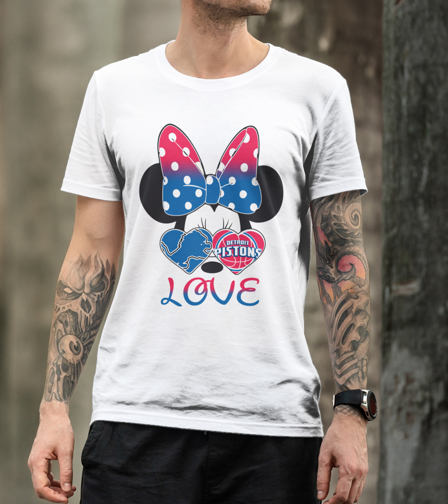 Detroit Pistons Lions Minnie Love T-Shirt