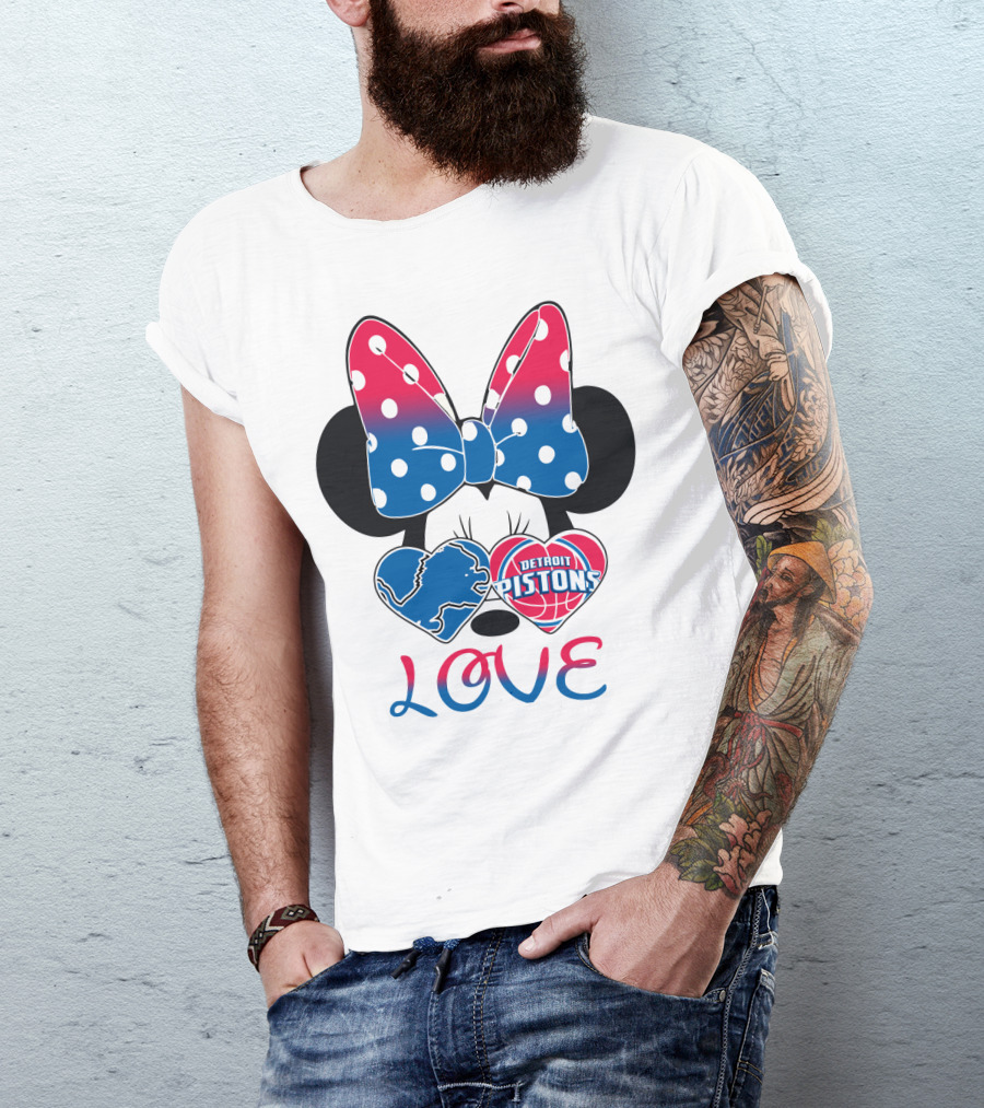 Detroit Pistons Lions Minnie Love T-Shirt